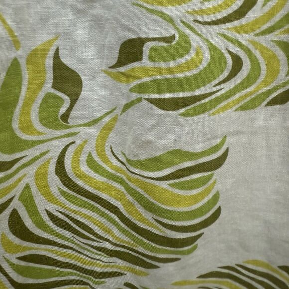 David Brooks Women's Small 100% Linen Blouse Tropical Bohemian Green Shades - Picture 6 of 9